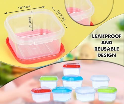 ARSUK 4 oz Small Containers with lids Clear Jars, Freezer Storage Plastic Containers for Travel, Kitchen Food Storage, Soups, Snacks, Candy, Screw, Arts and Crafts, Condiment, Reusable BPA-Free