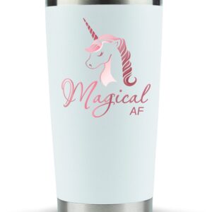 KLUBI Unicorn Gifts for Women - Travel Coffee Mug/Tumbler with Lid 20oz - Funny Gift for Unicorn Lovers, Adults Cute Mugs