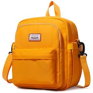 scorlia insulated lunch bag, classic backpack style lunch tote for women, large convertible lunch cooler box with side pockets for hiking,office, beach, picnic, yellow