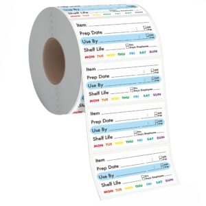 300 removable food labels, water/oil/tear resistant freezer pantry labels with perforation line no residue left for food containers jars kitchen restaurant storage organization