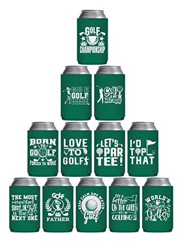 Funny Golf Can Cooler - Pop Nordic 12 Pack Golf Can Sleeve for Beer, Reusable Neoprene Beer Cozy Bulk for Golf Game Party Supplies, Great Golf Gifts for Men