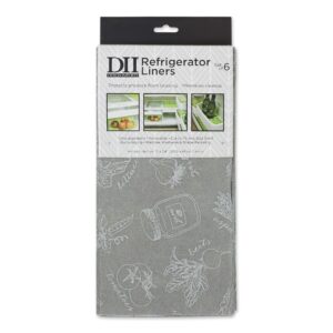 DII Fridge Liner Collection Non-Adhesive, Cut to Fit, Gray Market, 12x24, 6 Piece