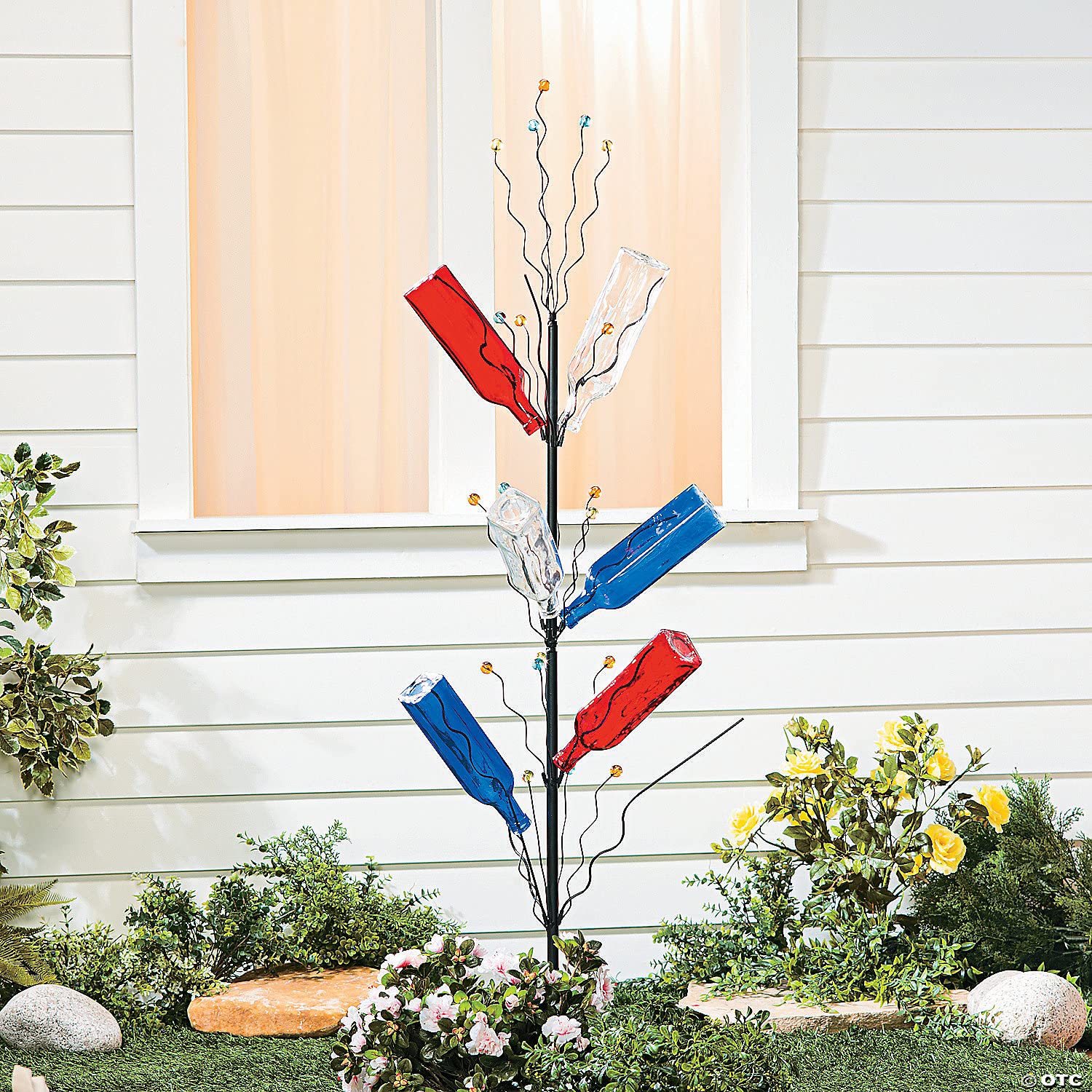 Fun Express Bottle Tree, Stands Almost 4 Feet Tall - Metal with Plastic Tips - for Wine Bottle and Outdoor Yard Decorations