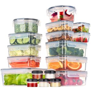 filta 18 pack food storage containers with airtight lids: leak-proof plastic containers for kitchen organization, meal prep, lunch containers organization(bpa-free)
