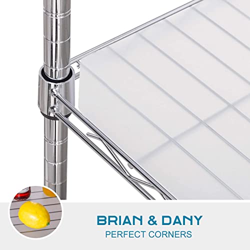 BRIAN & DANY Wire Shelf Liner 14" X 36", Heavy Duty Shelf Liners for Wire Shelving, Waterproof Protector Mats, Set of 5, Transparent