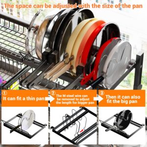 Over Sink Dish Drying Rack (Expandable Height/Length) Snap-On Design Large Dish Drainer Stainless Steel Storage Counter Organizer (31-39.5L x 12W x 34-38H (inches))