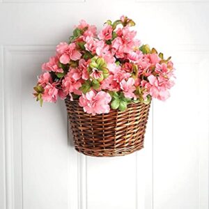 The Lakeside Collection Hanging Wicker Wall Basket with Plastic Liner for Indoor Display