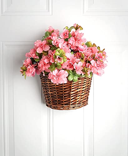 The Lakeside Collection Hanging Wicker Wall Basket with Plastic Liner for Indoor Display