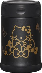 zojirushi sw-eae50ktba stainless steel food jar, 17-ounce, hello kitty collection black