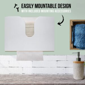 Bamboo Paper Towel Dispenser, Paper Towel Holder Wall Mount & Countertop for Kitchen and Restroom Decor - Holds Multifold Paper Towel, C Fold, Trifold Hand Tissue Napkins.