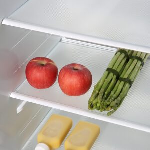 8pcs refrigerator liners for shelves washable, fridge shelf liners nonslip, refrigerator mats liner for glass shelves, shinywear fridge liners for freezer cupboard cabinet drawer, clear