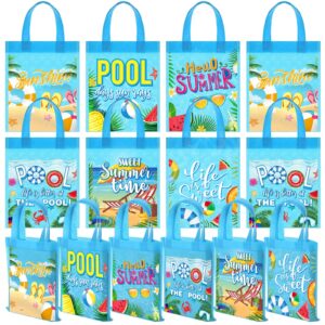 24 pcs summer pool party reusable gift bags beach ball party goodie bags summer beach themed party decorations treat bags non woven tote bags for baby shower kids birthday supplies