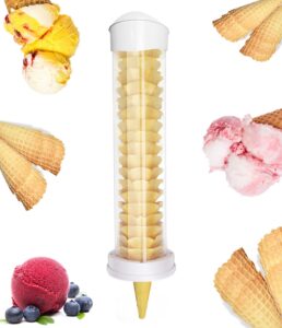 kunhewuhua ice cream cone dispenser-16’’l x 3’’ dia plastic tube with 1.6-2.6ins 2.4-3 ins gasket