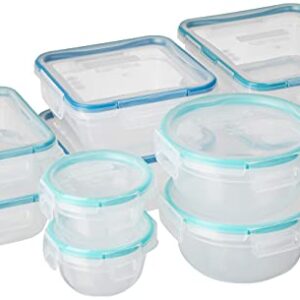 Snapware Total Solution 20-Pc Plastic Food Storage Containers Set, 8.5-Cup, 5.5-Cup, 4-Cup, 3-Cup, and 1.2-Cup Meal Prep Containers, BPA-Free Lids with Locking Tabs