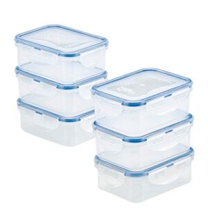 lock & lock - hpl806s6 easy essentials food storage container/bin set - 11.8 oz (pack of 6), clear
