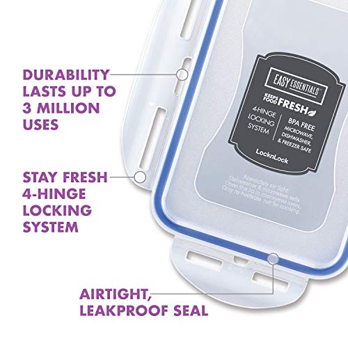 LOCK & LOCK - HPL806S6 Easy Essentials Food Storage Container/Bin Set - 11.8 Oz (Pack of 6), Clear