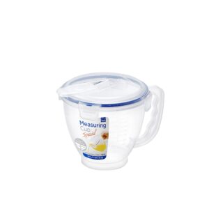 locknlock easy essentials measuring bowl with handle 33.81-oz / 4.23-cup, 16 x 16 x 16 cm, natural