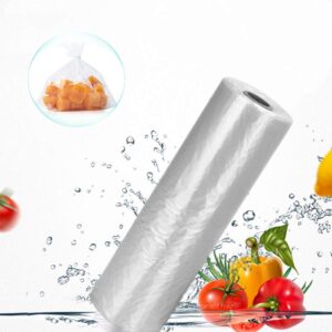 pinshion food storage bags, 12 x 16 plastic produce bag on a roll, fruits, vegetable, bread, food storage clear bags, bread and grocery clear bags, 350 bags per roll (1 roll)