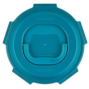 Rachael Ray Leak-Proof Nestable Container Food Storage Bin Set, 10-Piece, Clear with Teal Lids