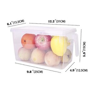 Sooyee Fridge Organizer,4 Pack Refrigerator Organizer Bins,Fridge Organizers and Storage Clear with Handle & Lid,Fruit Containers for Fridge,Fridge Storage To Keep Fresh for Food, Vegetables,5L