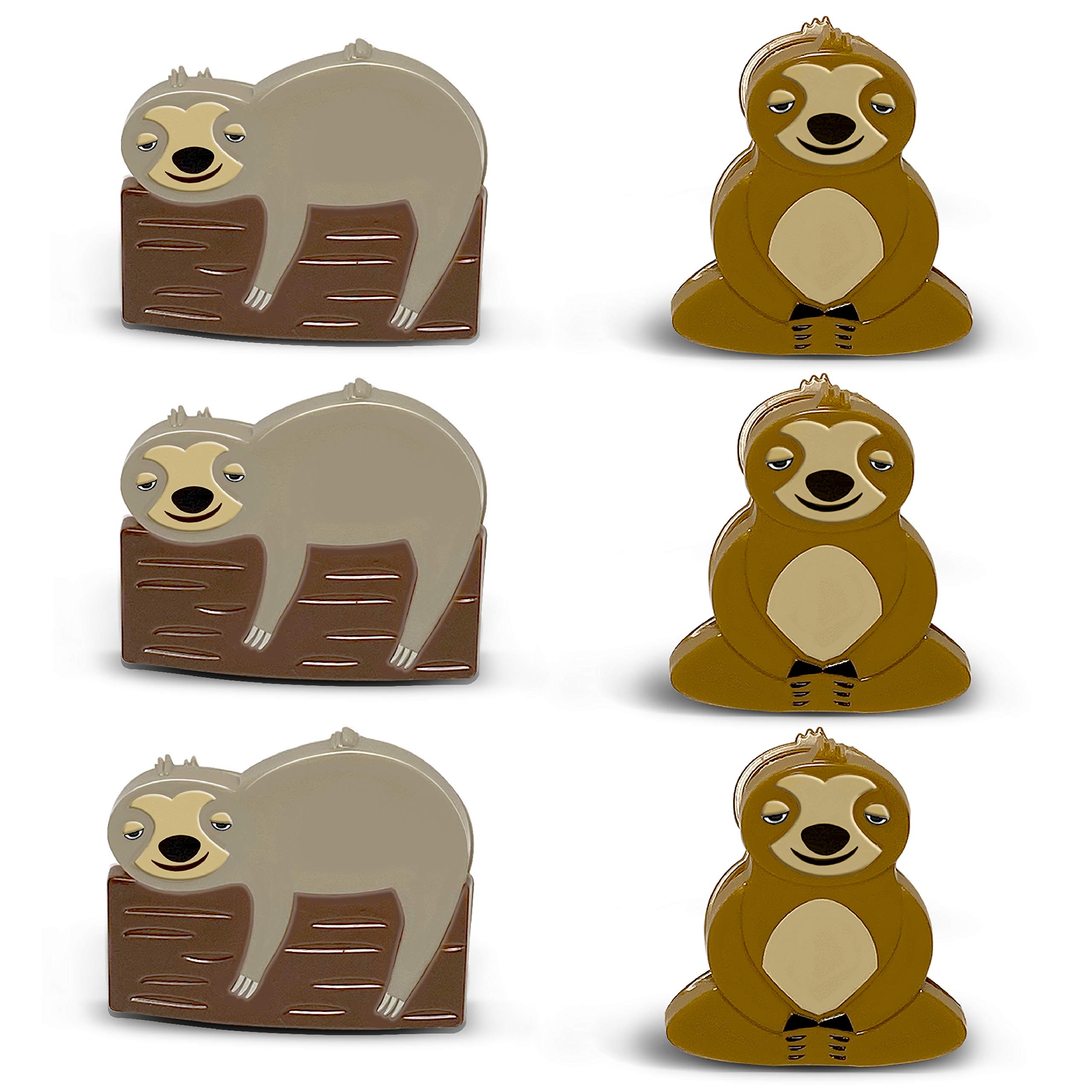 Sloth Bag Clips, 6 Woodland Sloth Chip Clip Set, Tight Food Saver, Snack Bag Sealer, Chip Clips Bag Clips Food Clips, Air Tight, Cute Sloth Party Supplies, Fun Sloth Stuff, Bag Clips for Food Storage