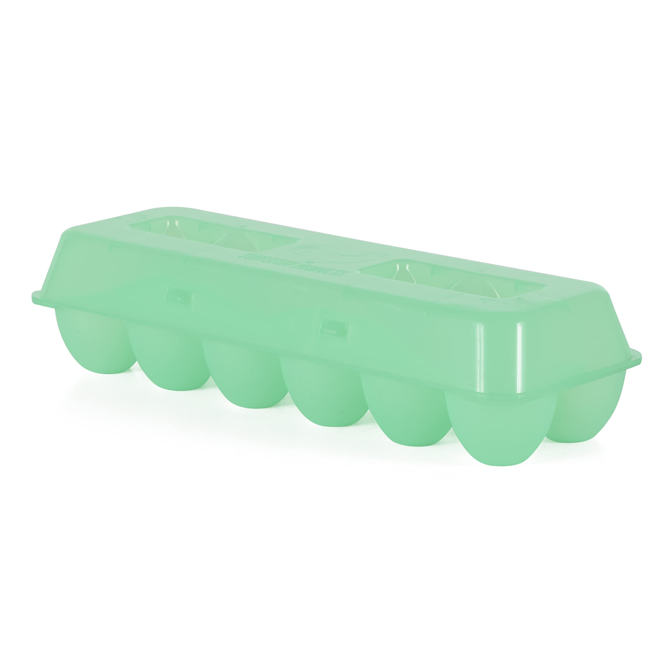 Tuff Stuff TS-ETS12 Reusable Carrier Washable Storage Container Empty Plastic Chicken Egg Carton Tray with Lid, 12 Eggs, Green