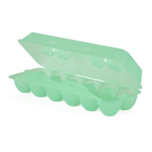 Tuff Stuff TS-ETS12 Reusable Carrier Washable Storage Container Empty Plastic Chicken Egg Carton Tray with Lid, 12 Eggs, Green