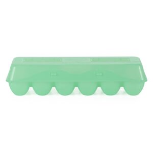 Tuff Stuff TS-ETS12 Reusable Carrier Washable Storage Container Empty Plastic Chicken Egg Carton Tray with Lid, 12 Eggs, Green