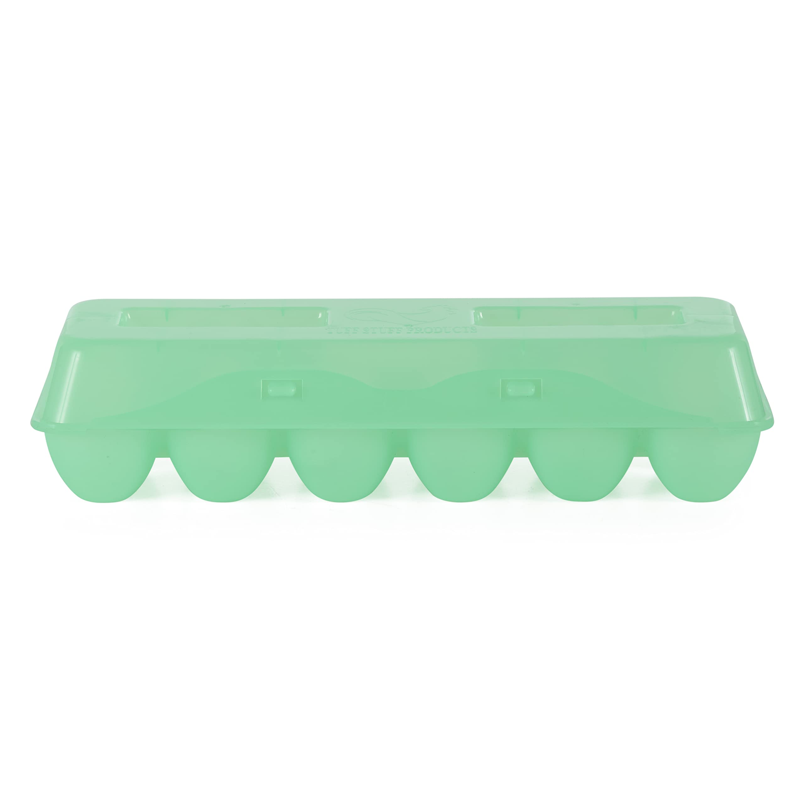 Tuff Stuff TS-ETS12 Reusable Carrier Washable Storage Container Empty Plastic Chicken Egg Carton Tray with Lid, 12 Eggs, Green