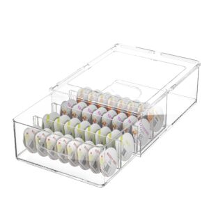 refrigerator storage drawer for bartesian cocktail pods, stackable bartesian pods holder for fridge, hold 32 bartesian cocktail capsules, refrigerator organizer bins storage container -clear