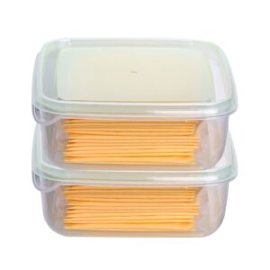 wonliq 2 pack-cheese slicer storage containers with lids airtight keeps slice cheese fresh and delicious reusable cheese preservation container for fridge