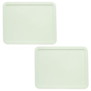 pyrex 7212-pc white plastic rectangle replacement storage lid, made in usa - 2 pack