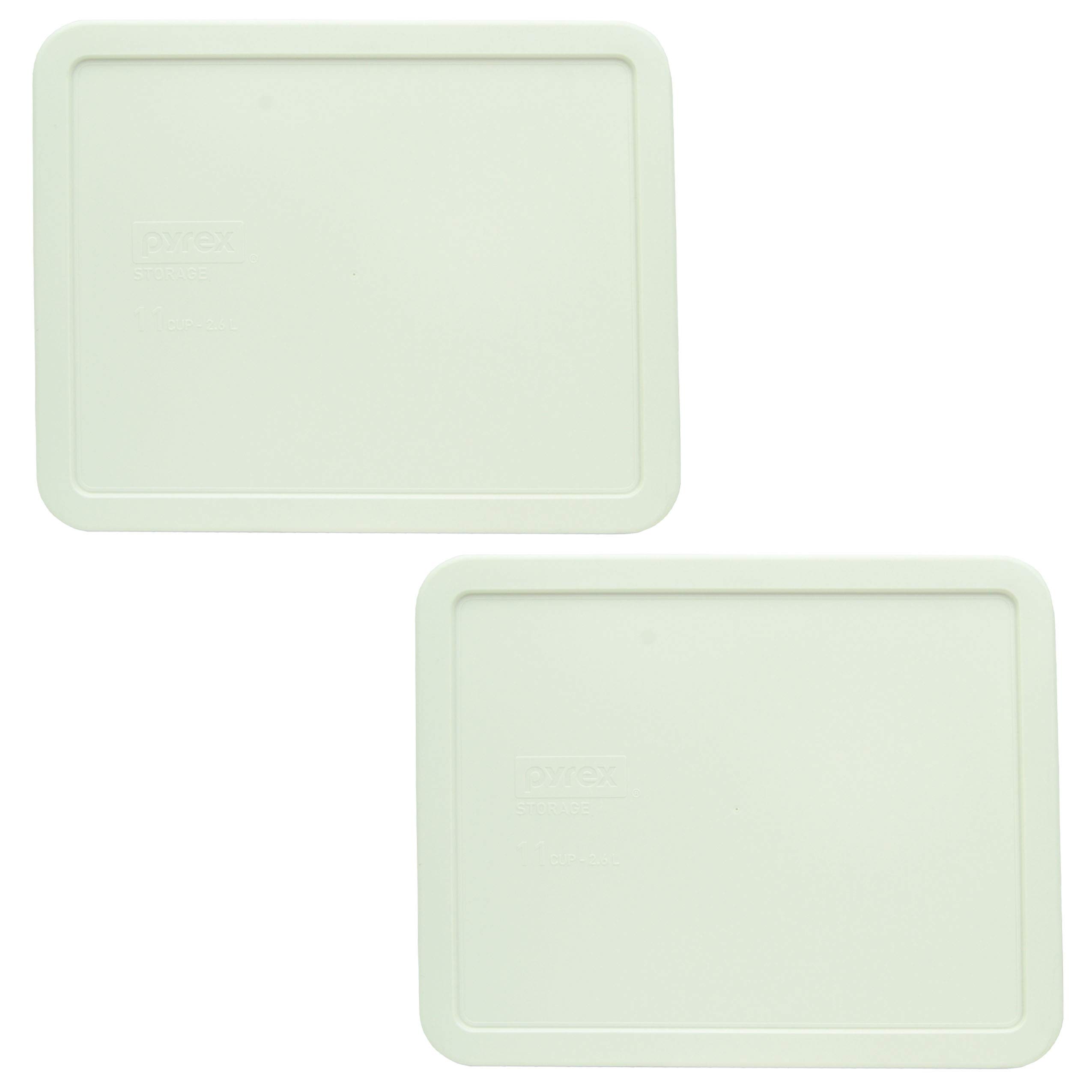 Pyrex 7212-PC White Plastic Rectangle Replacement Storage Lid, Made in USA - 2 Pack