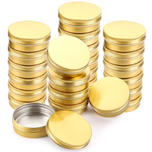 foraineam 24 pieces 4 oz screw lid round tins aluminum empty tins golden metal storage tin jars spice containers travel tin cans