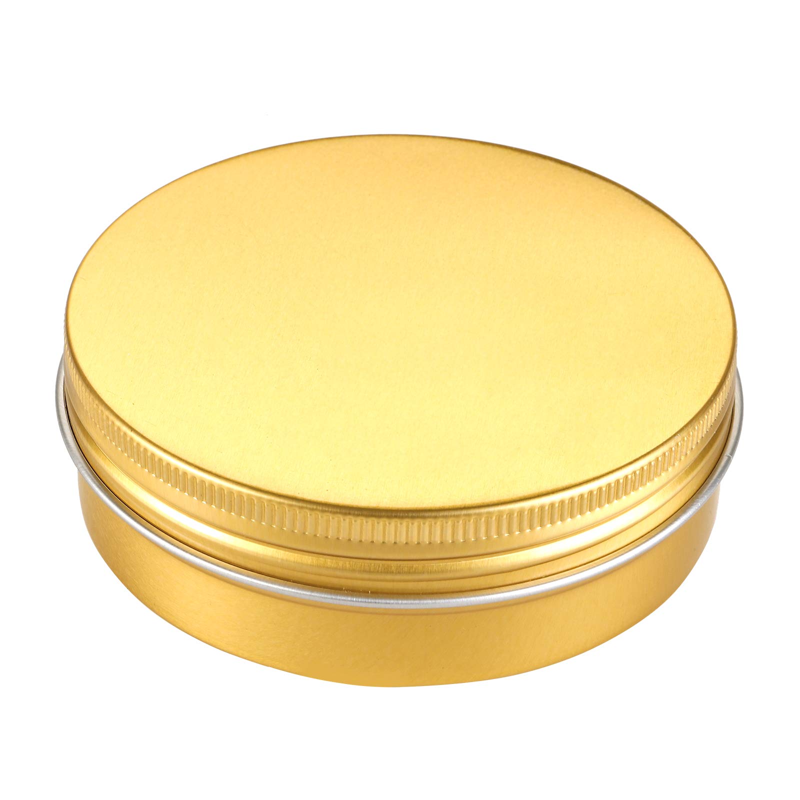 Foraineam 24 Pieces 4 oz Screw Lid Round Tins Aluminum Empty Tins Golden Metal Storage Tin Jars Spice Containers Travel Tin Cans