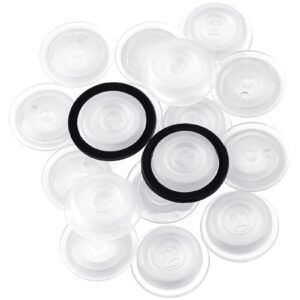 22 pcs replacement valves for coffee canisters with 2 rubber rings pe coffee valve canister filter set degassing one way breather valve for coffee bean container coffee bag food bags