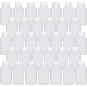 10 oz empty plastic juice bottles with tamper evident caps – 33 pack drink containers - great for homemade juices, milk, smoothies, tea and other beverages - food grade bpa free