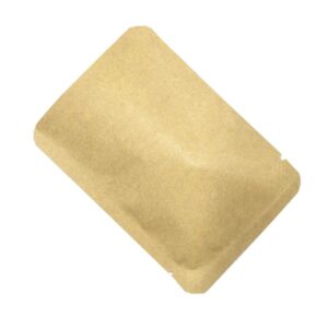 FERENLI 100 Pieces Kraft Paper Open Top Vacuum Sealable Bags Mylar Foil Heat Seal Pouches for Sample Food Storage Packaging with Tear Notches 2.3x3.5 inch