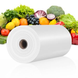 9.8 x 13.8 inch plastic produce bags roll, 1000 bags of 1 big roll for fruits, vegetable, bread, clear kitchen food storage bags (medium)
