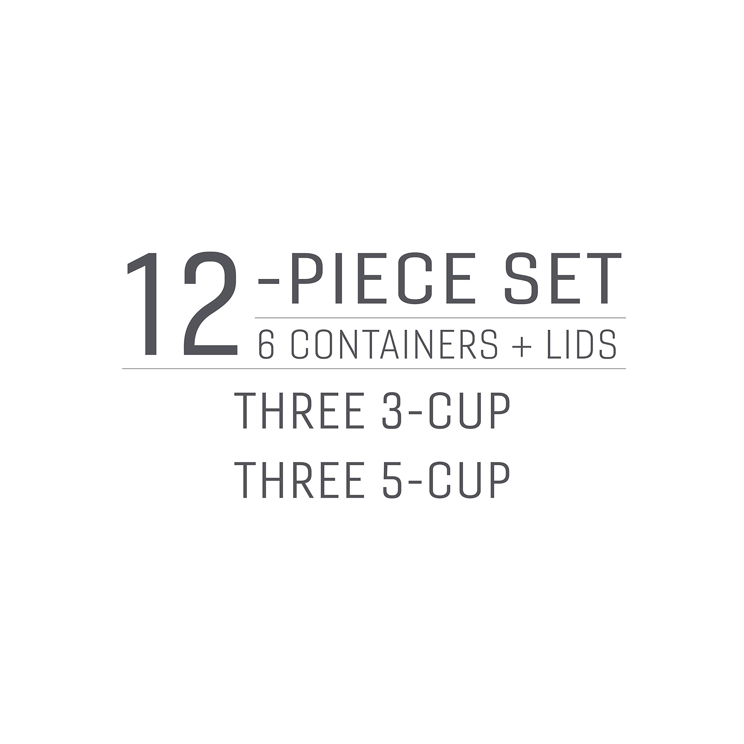 Rubbermaid EasyFindLids with Press & Lock Leak Proof Lids Food Storage Set, Meal Prep Containers, 12 Piece, Clear