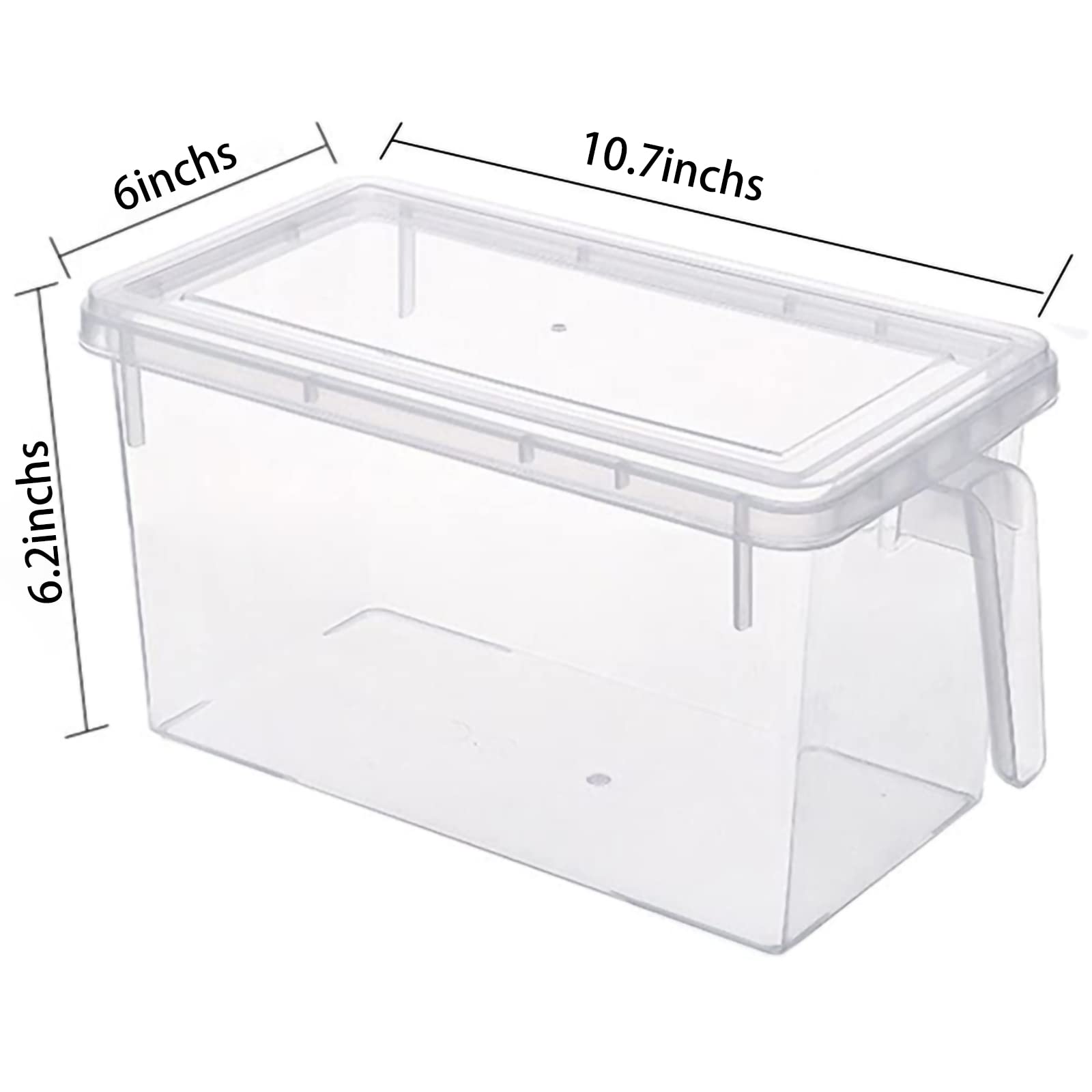 Eanpet Large Fridge Organizer Food Storage Containers Stackable Refrigerator Organizer Bins with Lids Clear Plastic Organizer Square Produce Saver for Fruits,Vegetable,Meat(Set of 4 Pack)