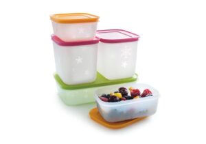 tupperware freeze it starter set 2x 1,9 cup, 2x 4.6 cup, 1x 4.2 cup