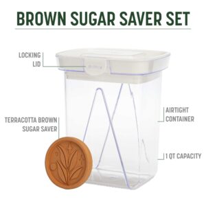 Goodful Brown Sugar Saver and Softener Disc with Airtight Storage Container, Multiple Uses for Food Storage Containers, Reusable and Food Safe, 1.5-Quart Container with Sugar Saver Disk