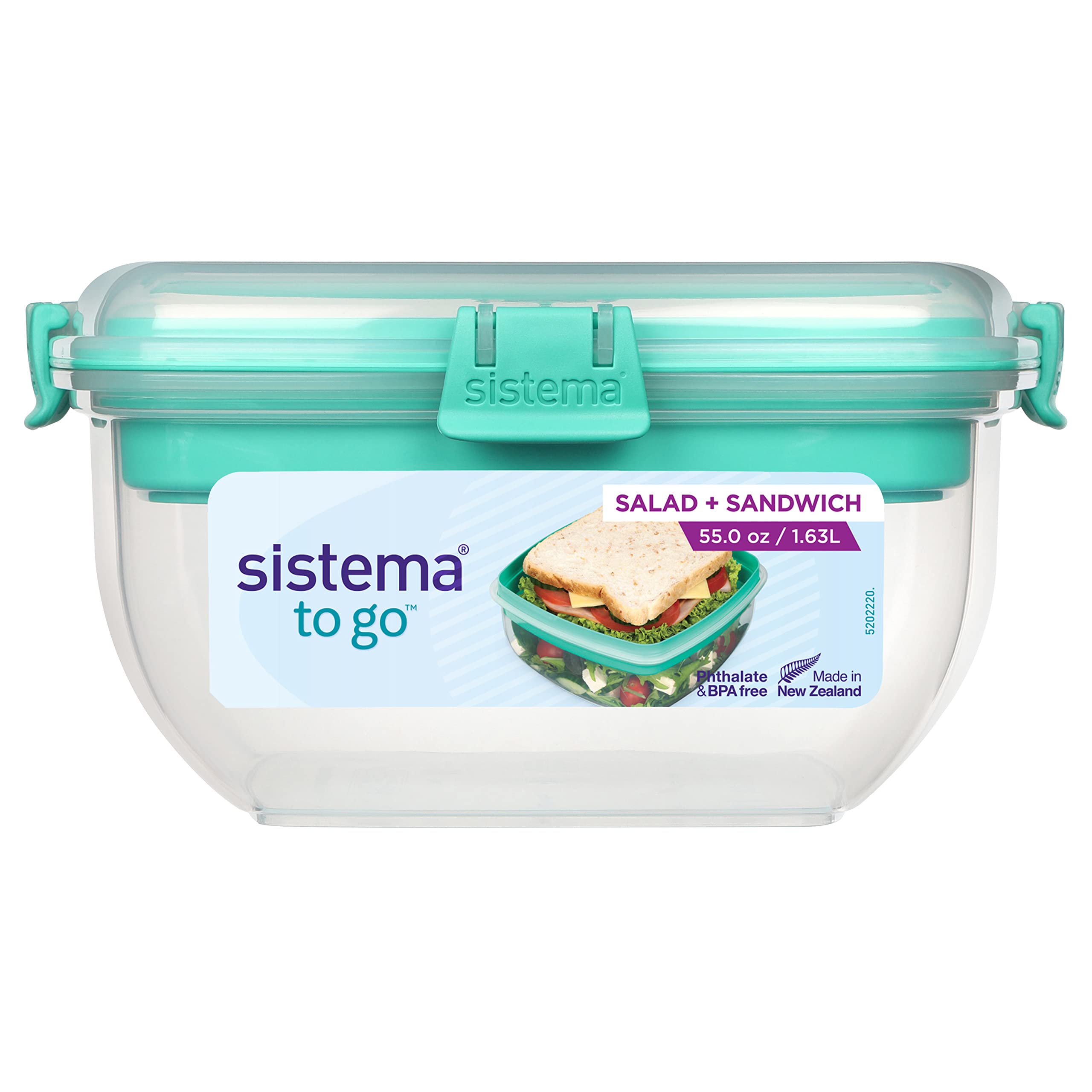 Sistema 1.63L Salad & Sandwich, 1.63 L, Assorted Colours