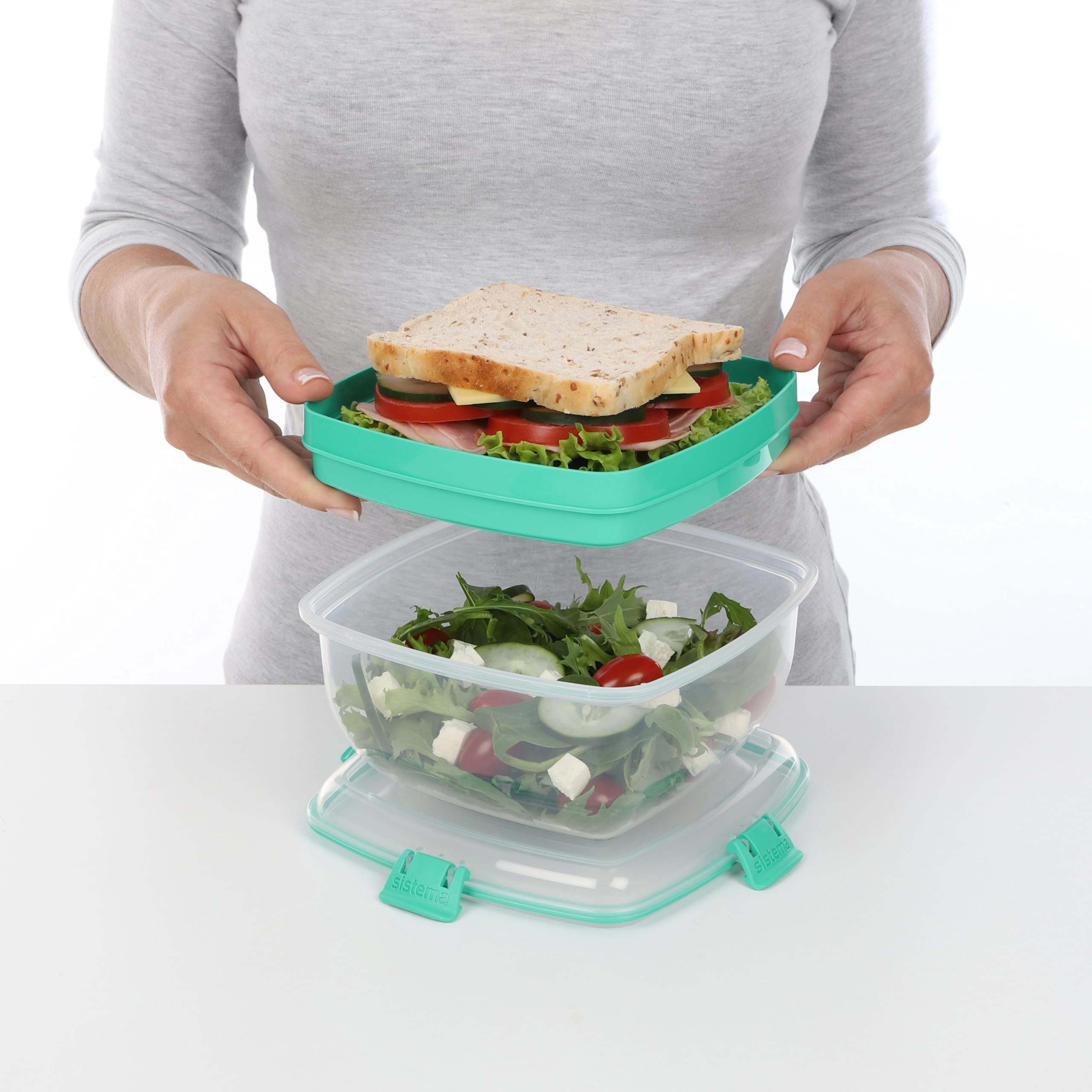 Sistema 1.63L Salad & Sandwich, 1.63 L, Assorted Colours