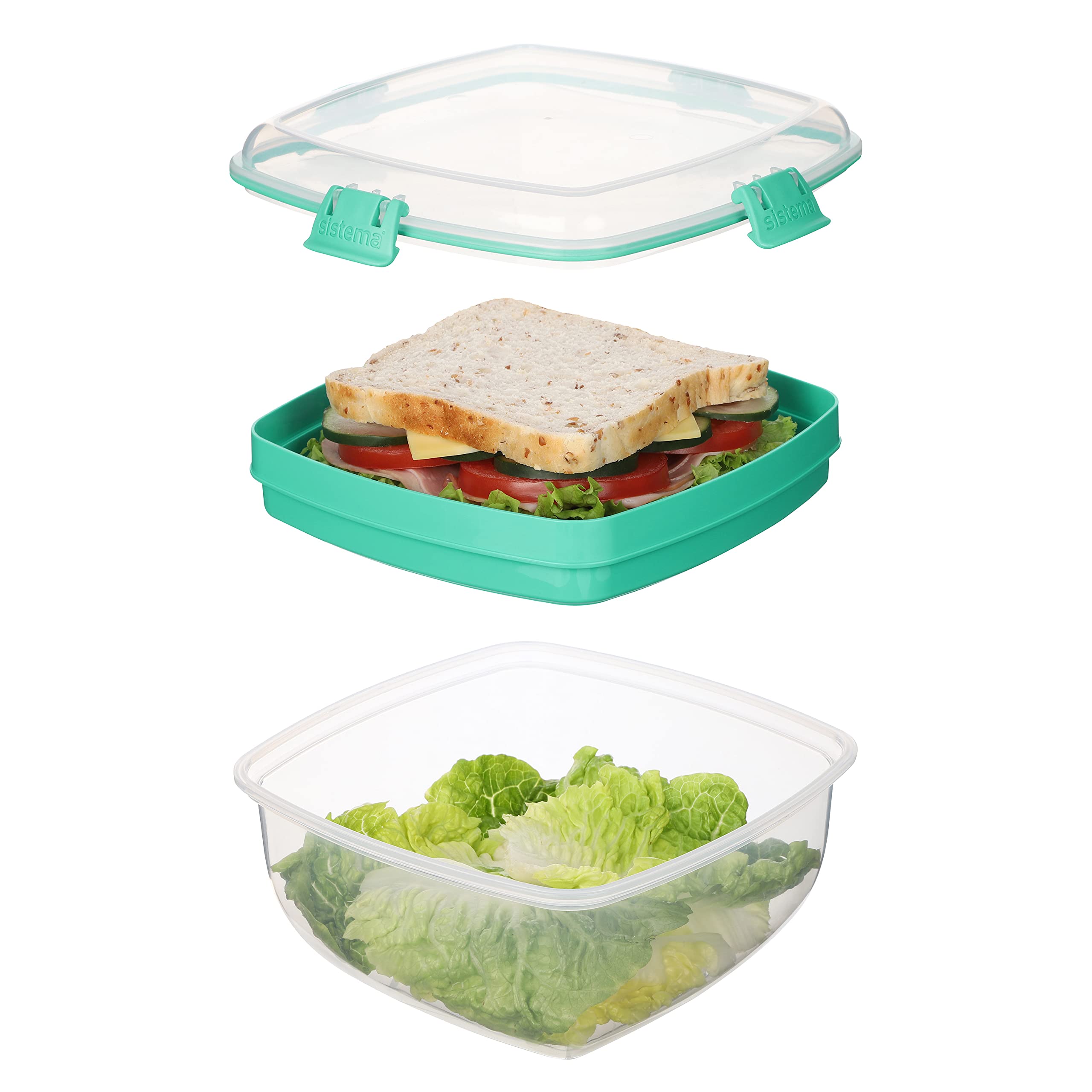 Sistema 1.63L Salad & Sandwich, 1.63 L, Assorted Colours