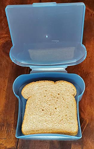 Regent Food Storage Sandwich Containers, Set of 4. - 2.5 cups 20 oz 560 ml - Red, Blue, White, and Green. Great for Meal Prep and Lunch Boxes - BPA Free, Reusable.
