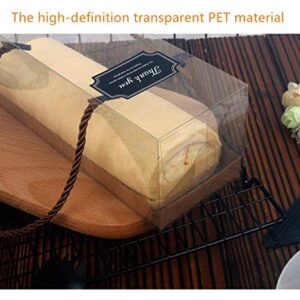 Set of 30 Rectangular portable pastry packaging box/Clear mousse Cake Box Swiss Roll Container/Sandwich Muffin Cheese Pastry Dessert Sushi Fruits Display Food Storage Holder (Gold,7.3"x2.6"x2.6")