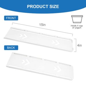 Sophico Yogurt Organizer for Fridge, 4 Capacity Yogurt Sliders for Refrigerator, Yogurt Holder with Adhesive Tapes for 3.75 Inch Yogurt, Greek and Vegan Yogurt (White,2 Pack)