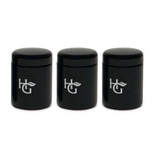herb guard container - [3 pack] half oz container smell proof jar & humidity pack (250 ml) airtight uv protection keeps herbs fresh for months
